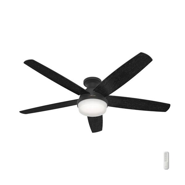 Hunter Salido 52 in. Indoor Matte Black LED Ceiling Fan with Light Kit and Handheld Remote