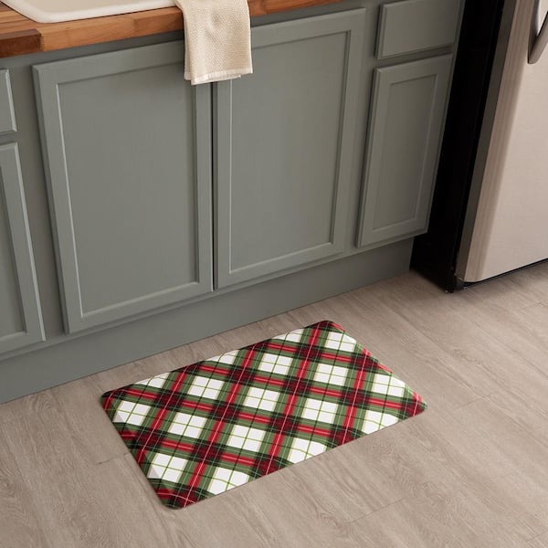 Farmhouse Kitchen Rugs Mat Set of 2 Buffalo Plaid Rooster Kitchen