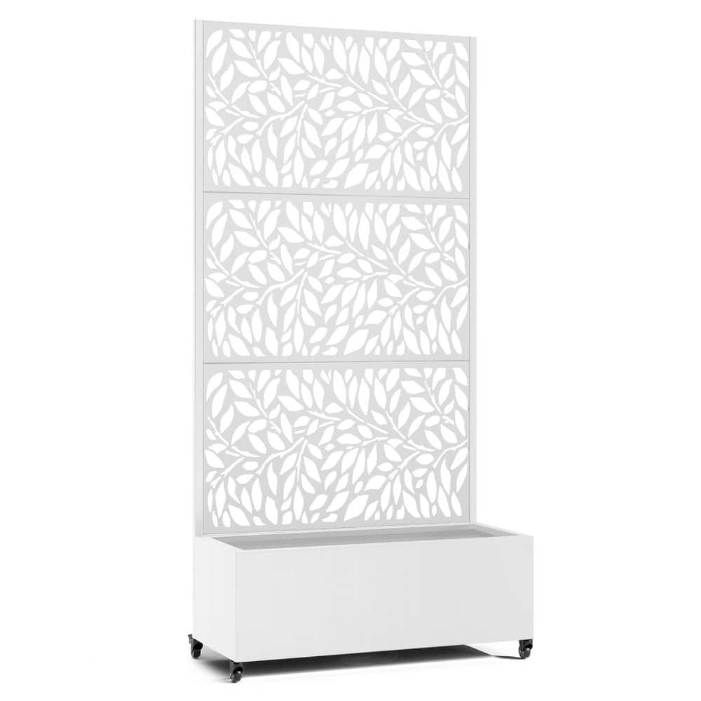 35 in. x 16 in. x 71 in. White Metal Raised Garden Planter Box with Trellis, Rolling Wheels price history on PriceWatchPro