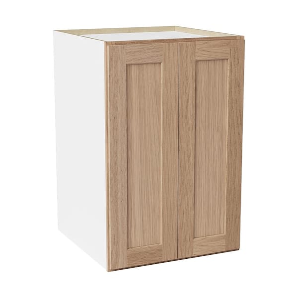 24 in. W x 24 in. D x 36 in. H Ready to Assemble Solid Wood Shaker Pantry Kitchen Cabinet in Oak