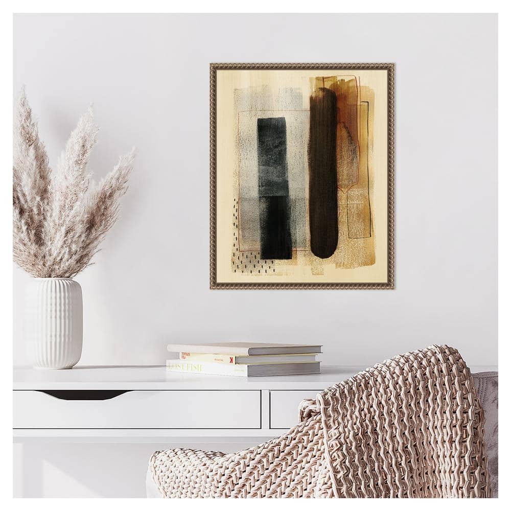 Burnt Toast I Abstract Canvas Print with Bronze Frame