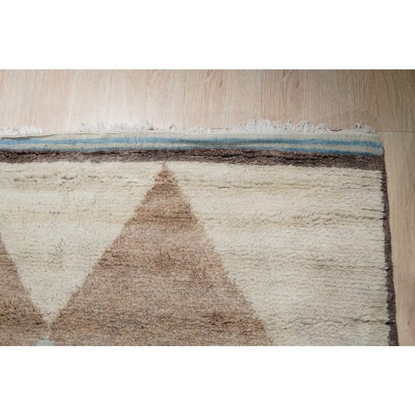 Multicolored 9 ft. x 12 ft. Hand-Knotted Wool Transitional Moroccan Rug
