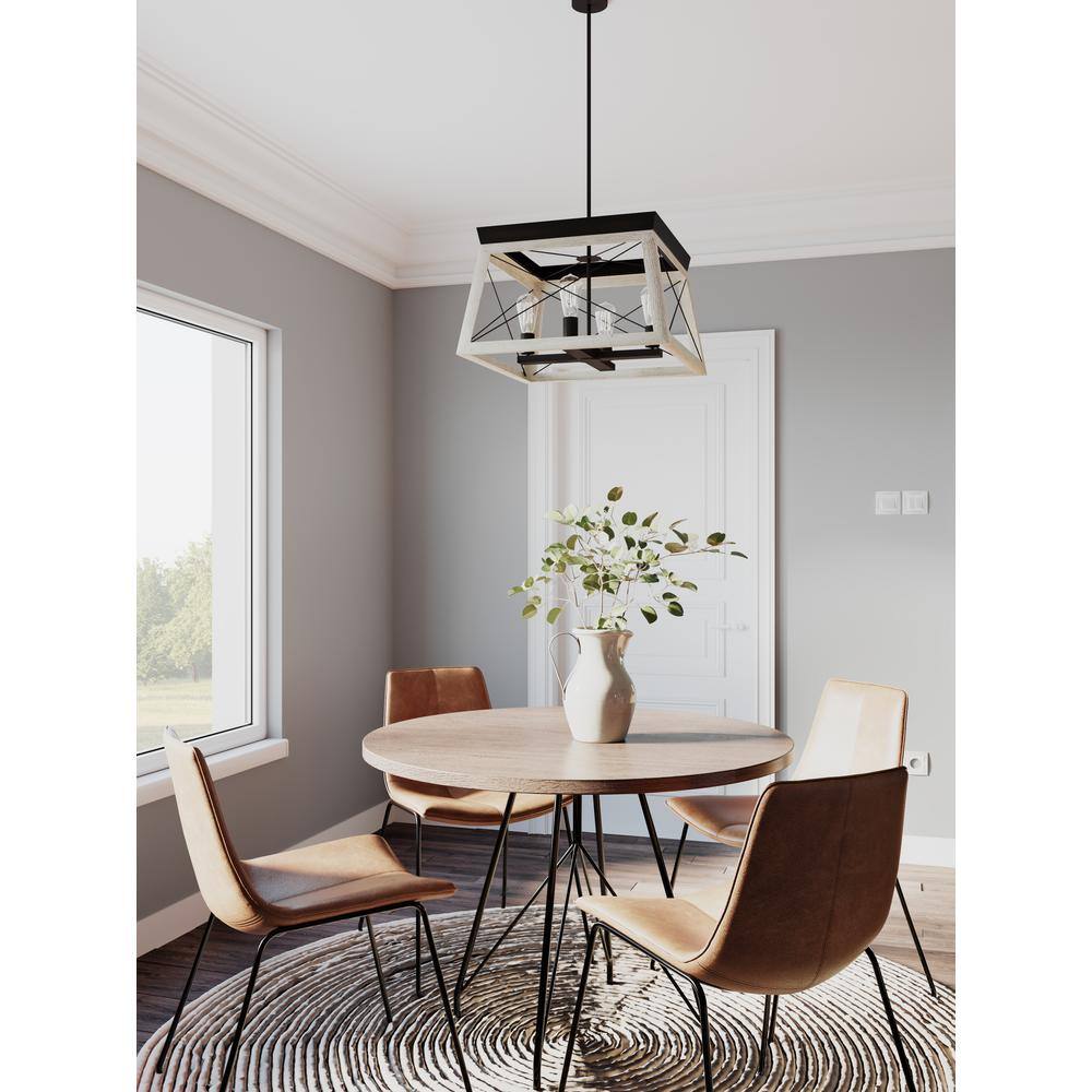 Briarwood 4-Light Graphite and Faux Wood Chandelier