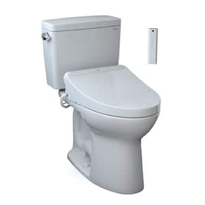 Drake 12 in. Rough In Two-Piece 1.6 GPF Single Flush Elongated Toilet in Cotton White, K300 Washlet Seat Included