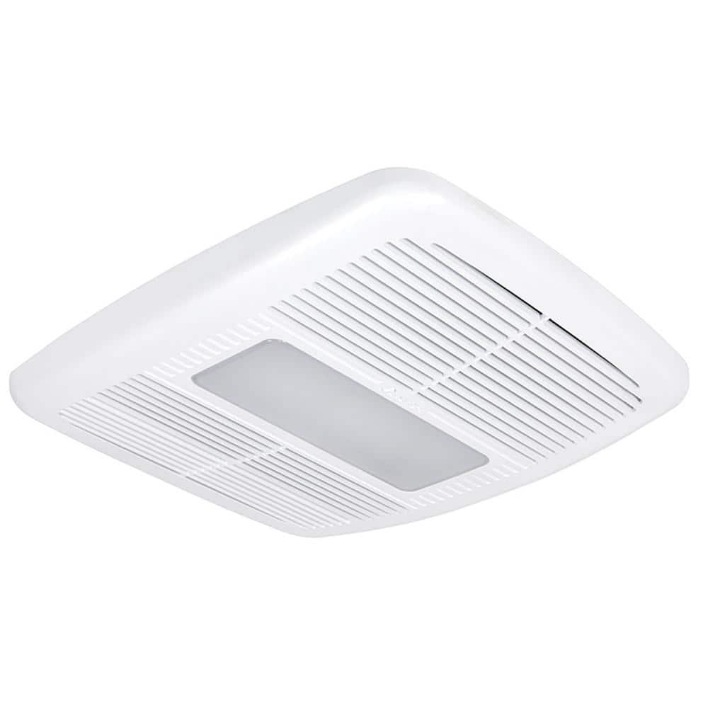 White Galvanized Steel LED Bathroom Exhaust Fan with Heater