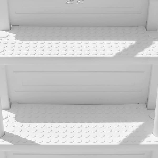 Vinyl Works Deluxe Adjustable In Step Above Ground Pool Ladder, White