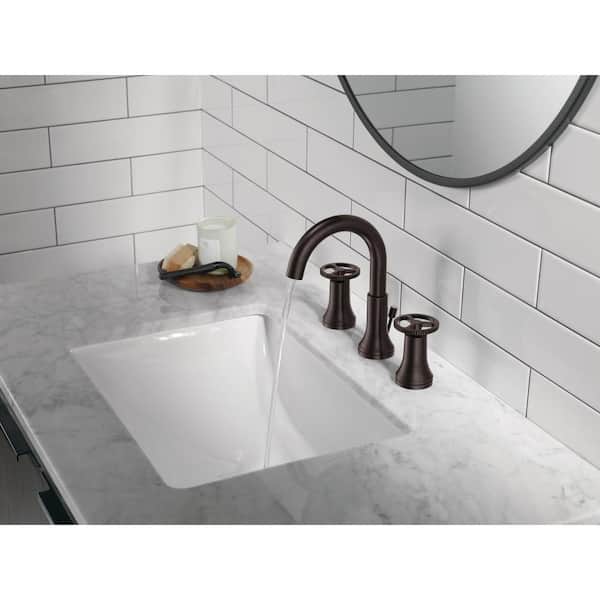 Trinsic Wheel 8 in. Widespread 2-Handle Bathroom Faucet in Venetian Bronze