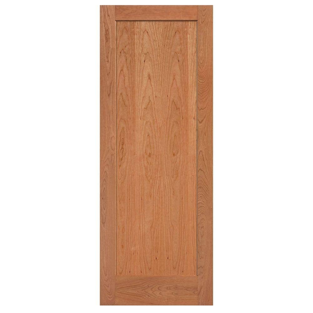 Masonite 30 in. x 84 in. Flat Panel Cherry Veneer 1 Panel Shaker