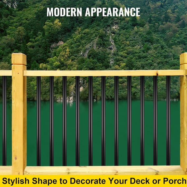 VEVOR 32 in. x 0.75 in. Deck Balusters Metal Deck Spindles Circle Staircase Baluster Aluminum Alloy Deck Railing (51-Pack)