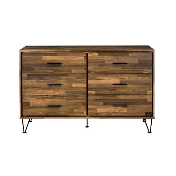Unbranded 6-Drawer Walnut Dresser 31 in. H x 47 in. W x 16 in. D