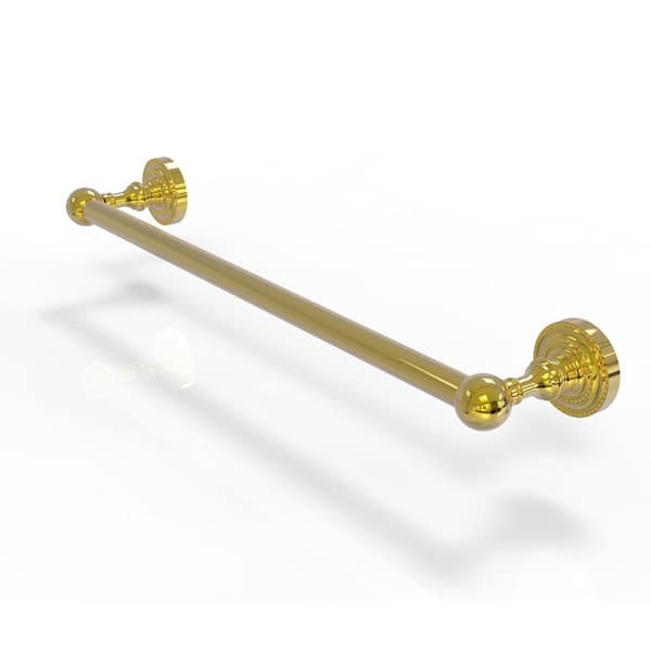 Allied Brass Dottingham Collection 30 in. Wall Mounted Towel Bar in Unlacquered Brass