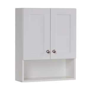 Del Mar 21 in. W x 8 in. D x 26 in. H Surface-Mount Bathroom Storage Wall Cabinet in White