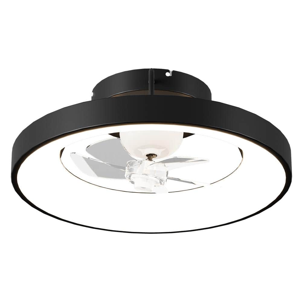 Tivleed 19.7 in. LED Indoor Black Modern Style Recessed Ceiling Fan