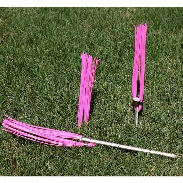 Trail Chasers Pink 6 inch Marking Whiskers with Stakes, 25-Pack, TEHPK25v, Size: One Size
