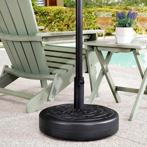 Karen 5 lbs. Universal Water and Sand Inject Weave Texture Patio Umbrella Base in Black