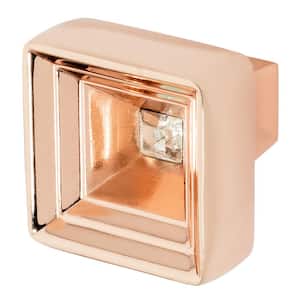 Hidden Treasure 1-1/16 in. Rose Gold with Crystal Cabinet Knob