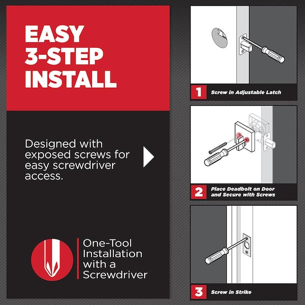 667 Series Satin Nickel Single-Sided Deadbolt with Exterior Plate