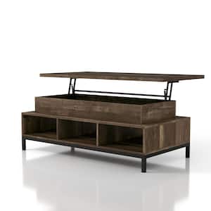 Kemby 47 in. Reclaimed Oak Rectangle Particle Board Top Coffee Table with Lift Top
