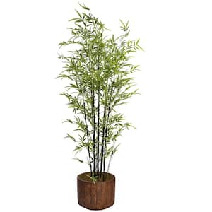 Artificial Faux Real Touch 6.42 Feet Tall Bamboo Tree With Fiberstone Planter