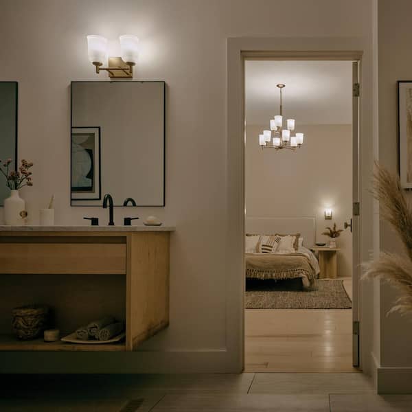 KICHLER Shailene 1-Light Natural Brass Bathroom Indoor Wall