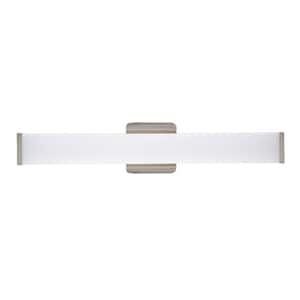 24 in. Brushed Nickel LED Vanity Light Bar Selectable Warm White to Daylight Bathroom Lighting 120-277v 1650 Lumens