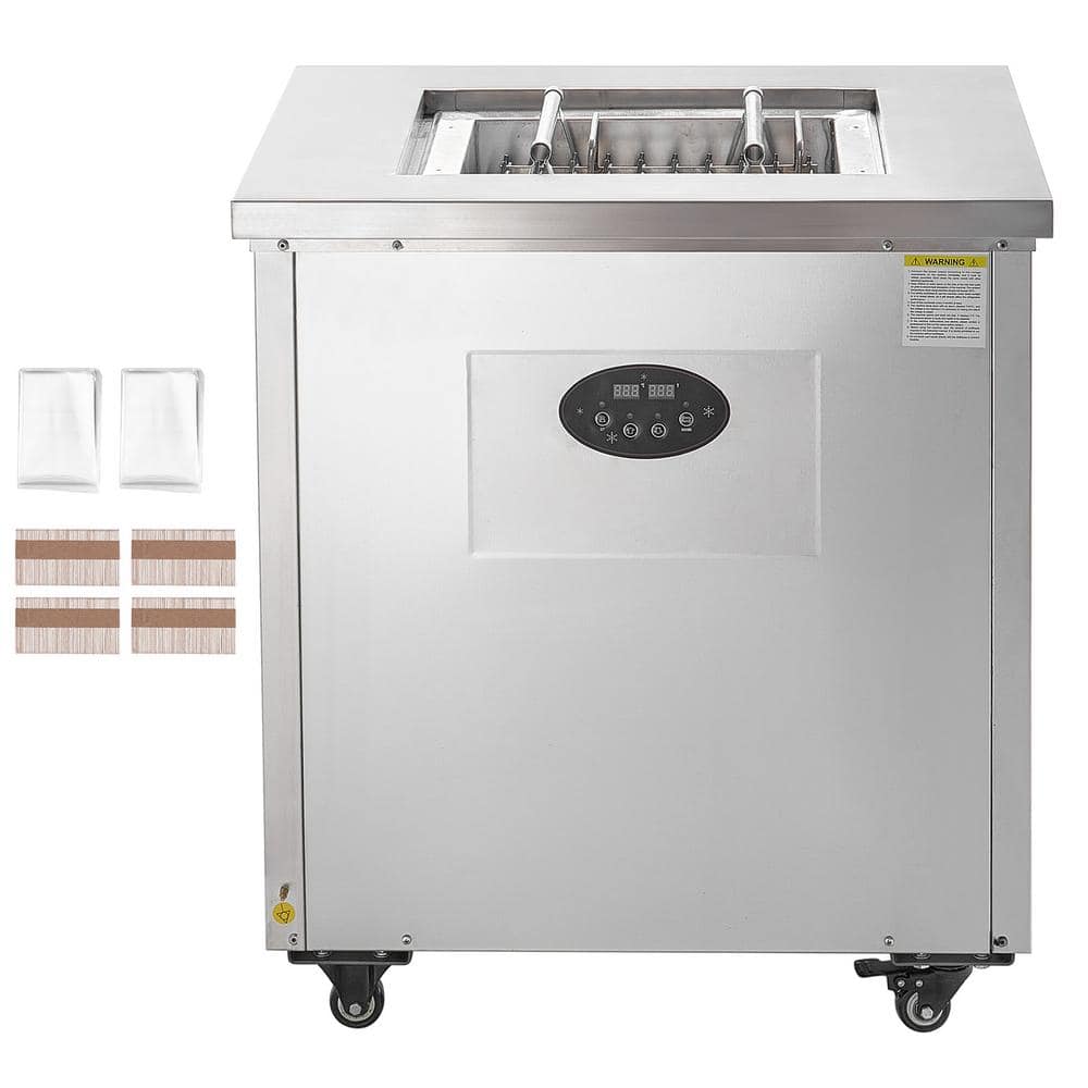 40-Pieces Commercial Popsicle Machine 8.9 qt. Single Mould Stainless Steel Ice Cream Maker Ice Stick Machine Silver