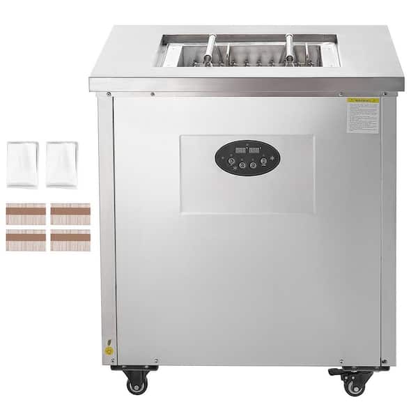 SVOPES 40-Pieces Commercial Popsicle Machine 8.9 qt. Single Mould Stainless Steel Ice Cream Maker Ice Stick Machine Silver