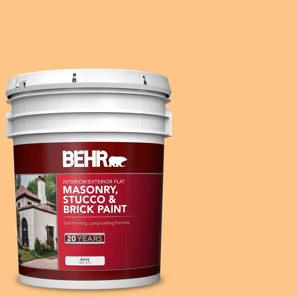 5 gal. #P240-4 Mango Tango Flat Interior/Exterior Masonry, Stucco and Brick