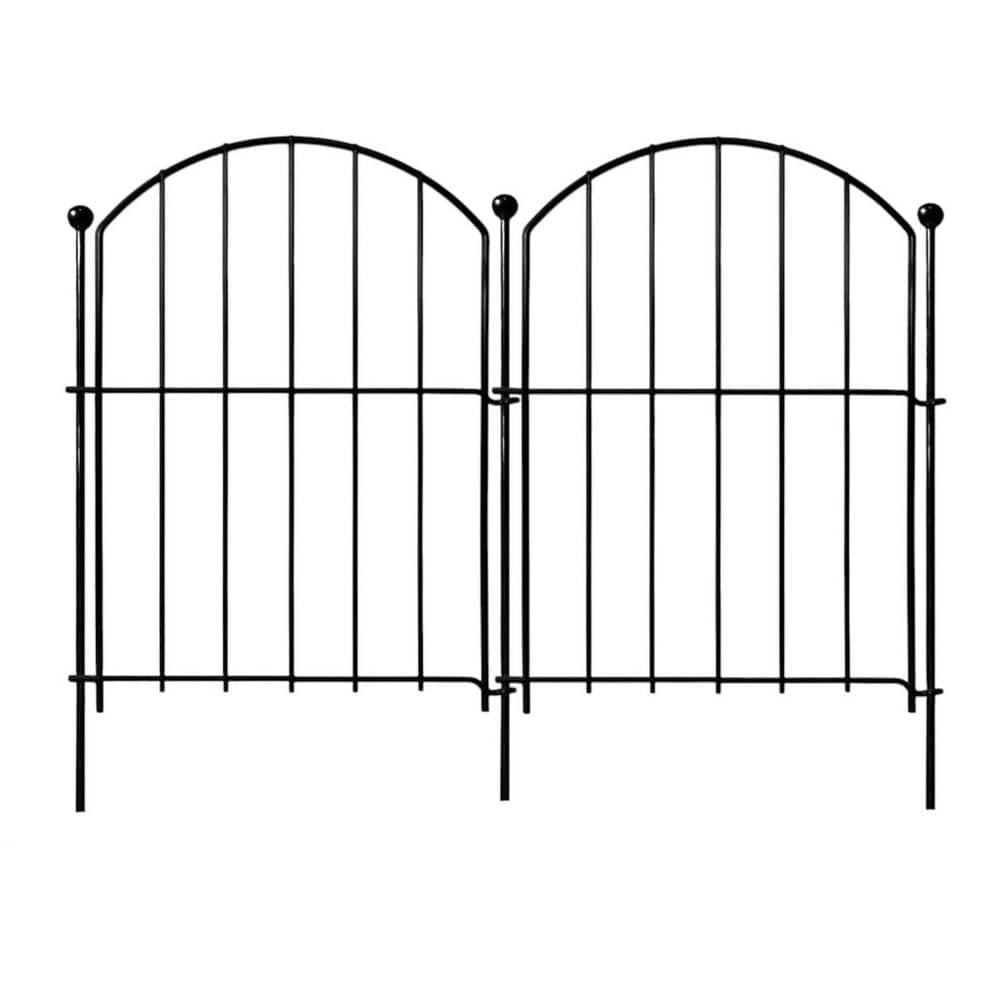 17 in. Metal Garden Fence, Black No-Dig Decorative Arched Border with 10 Panels and Stakes, Rustproof Animal Barrier price history on PriceWatchPro