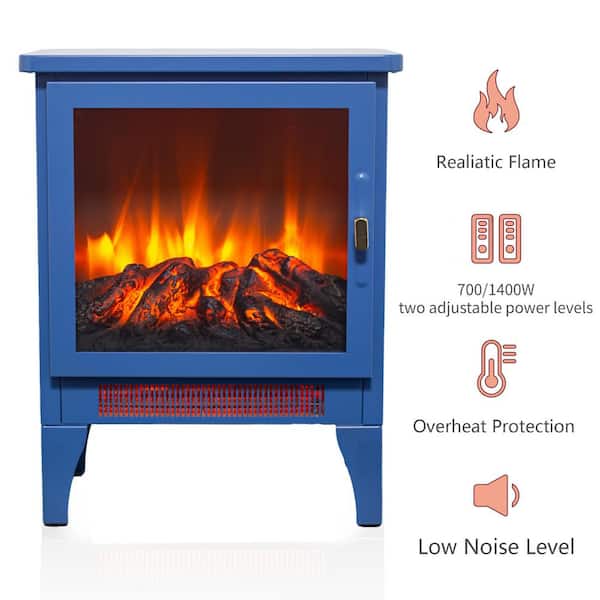 ToolCat 14.2 in. Freestanding Electric Fireplace Stove Heater 400