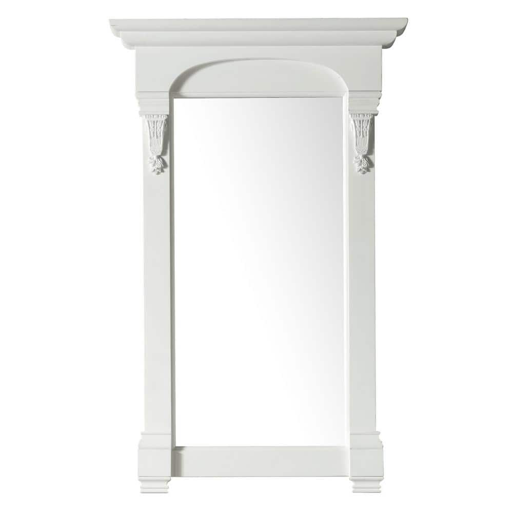 Bright White Rectangular Wood Framed Vanity Mirror