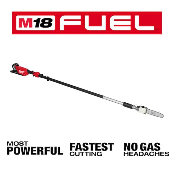 M18 FUEL 10 in 18V Brushless Cordless Battery Telescoping Pole Saw Kit w/14 in Top Chainsaw, (3) Battery, (2) Charger