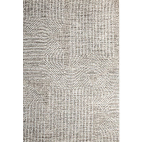 Valencia Beige 8 ft. x 10 ft. Geometric Contemporary Area Rug