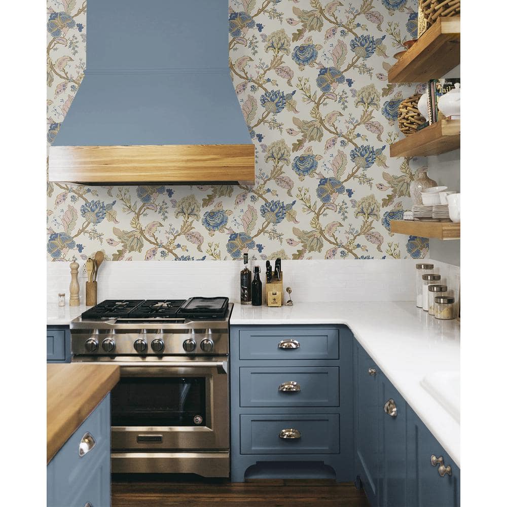 Kianna Jacobean Floral Parchment Peel and Stick Wallpaper