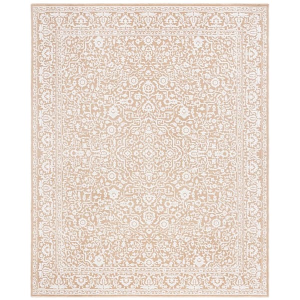 Sabrina 8 ft. x 10 ft. Gold/Ivory Ornate Border Area Rug