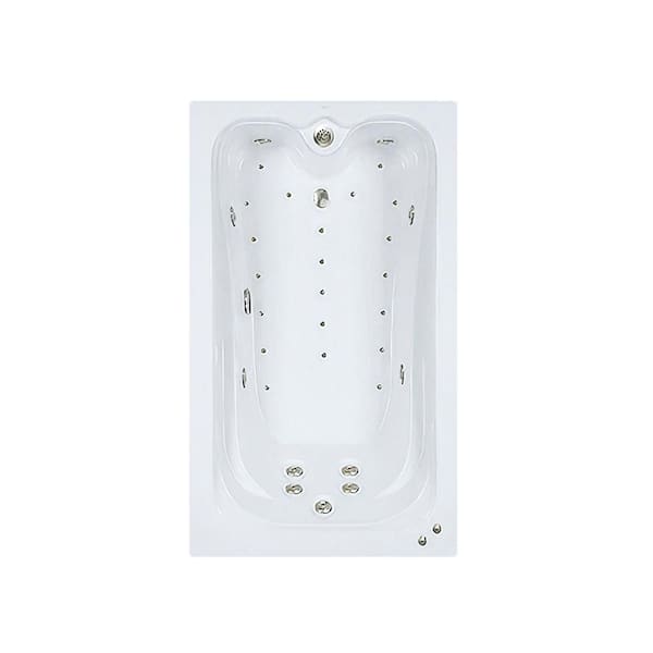 Premier 60 in. x 42 in. Acrylic Rectangular Drop-in Whirlpool and Air Bathtub with Reversible Drain in White