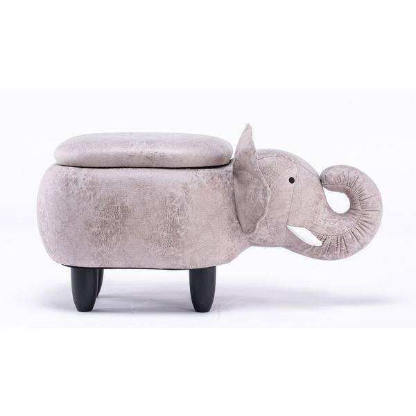 Home 2 Office Gray Faux Leather Elephant Shaped Animal
