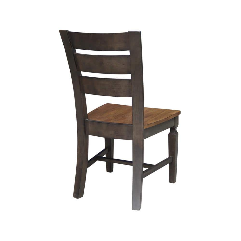 Vista Hickory and Washed Coal Ladderback Side Chairs