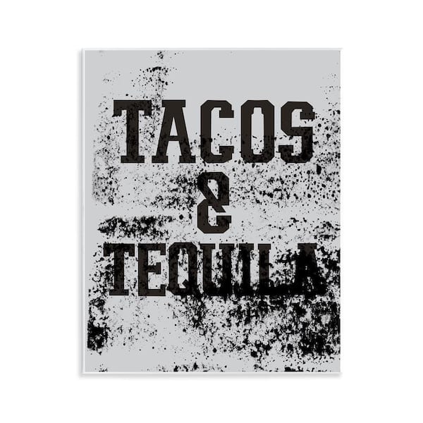 Stupell Industries Tacos & Tequila with Splatter by Jessica Weifle Unframed Food Graphic Art Print 14 in. x 11 in.