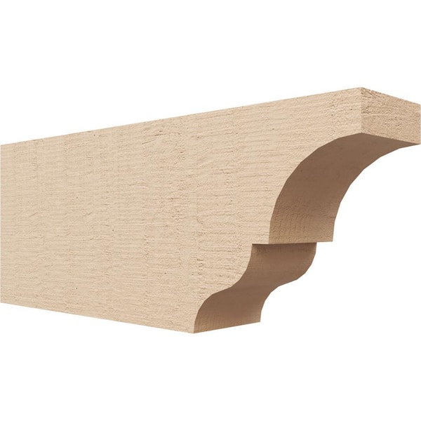 Ekena Millwork 4-in. x 8-in. x 20-in. Asheboro Woodgrain, Primed Tan Timberthane Polyurethane Rafter Tail Brace