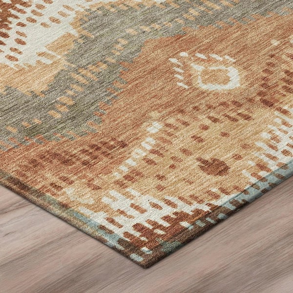 Chantille Machine Washable Indoor/Outdoor Abstract ACN3074 Paprika 10 ft. x 14 ft. Area Rug