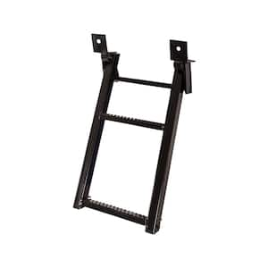 2-Rung 17.38 in. x 30.25 in. Black Retractable Truck Steps with Nonslip Tread