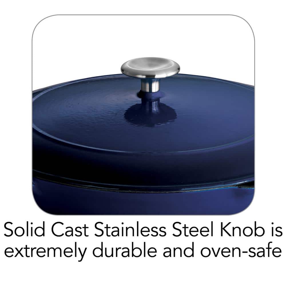 Gradated Cobalt 12" Enameled Cast Iron Skillet with Lid