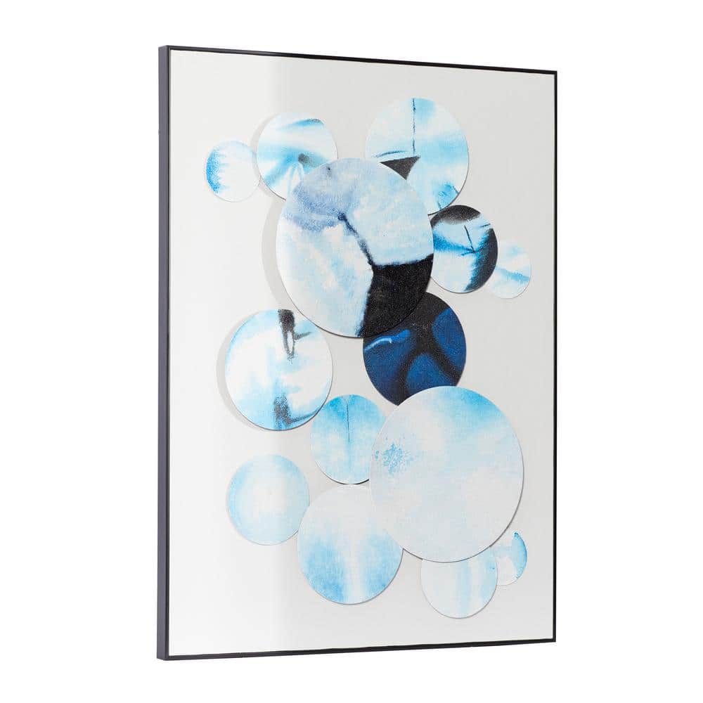 Blue and White Geometric Abstract Canvas Wall Art
