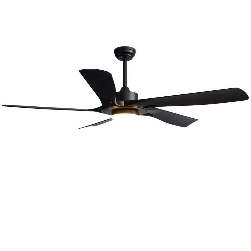 downt 「downt」 FANNEHONNE 60 in. Black Standard Downrod Mount Ceiling Fan with