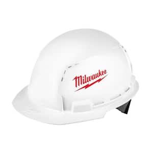 BOLT White Type 1 Class C Front Brim Vented Hard Hat (12-Pack)