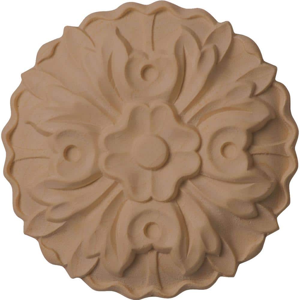 Kent Unfinished Alder Wood Round Rosette Applique