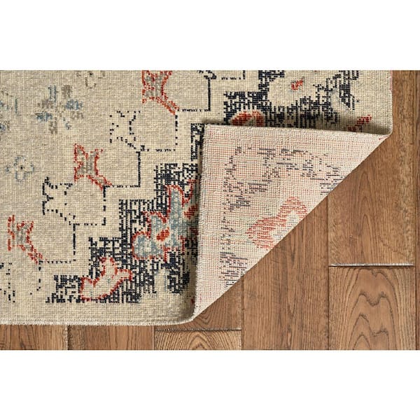 Puissant Zero Rollins Ivory and Navy 8 ft. x 10 ft.