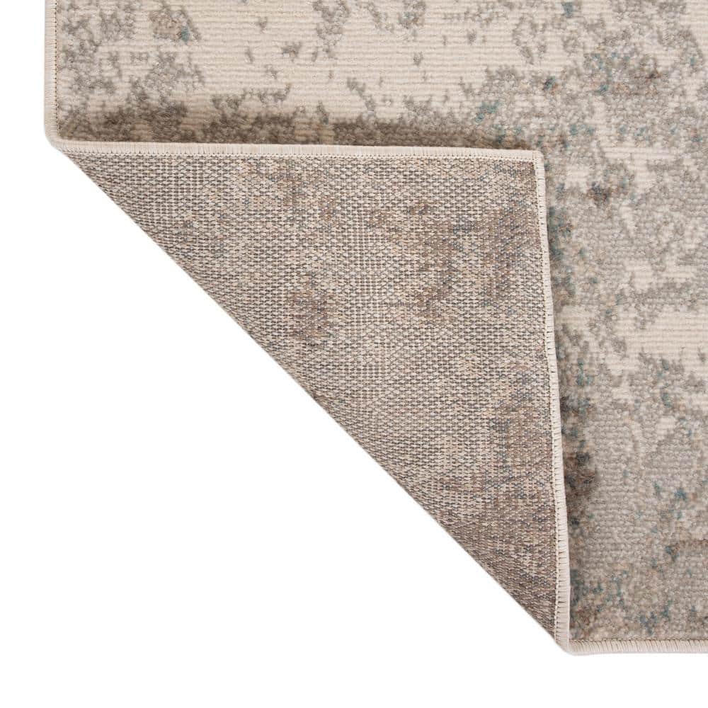 Gray Abstract Synthetic 6x9 Rectangular Area Rug