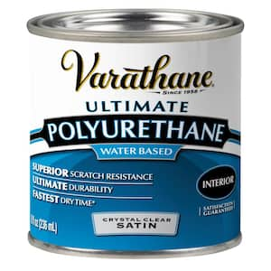 8 oz. Clear Satin Water-Based Interior Polyurethane (4-Pack)